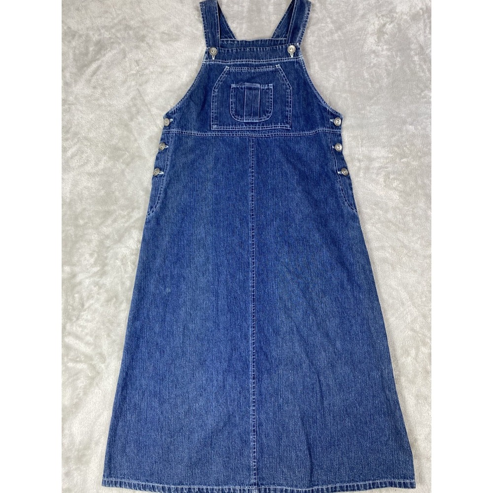 Vintage Studio Ease Dress‎ Womens 4P Petite Denim Jean Cotton Sleeveless Pockets